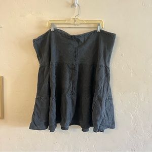 Allen Allen Black Linen Knee Length Skirt Size 2X